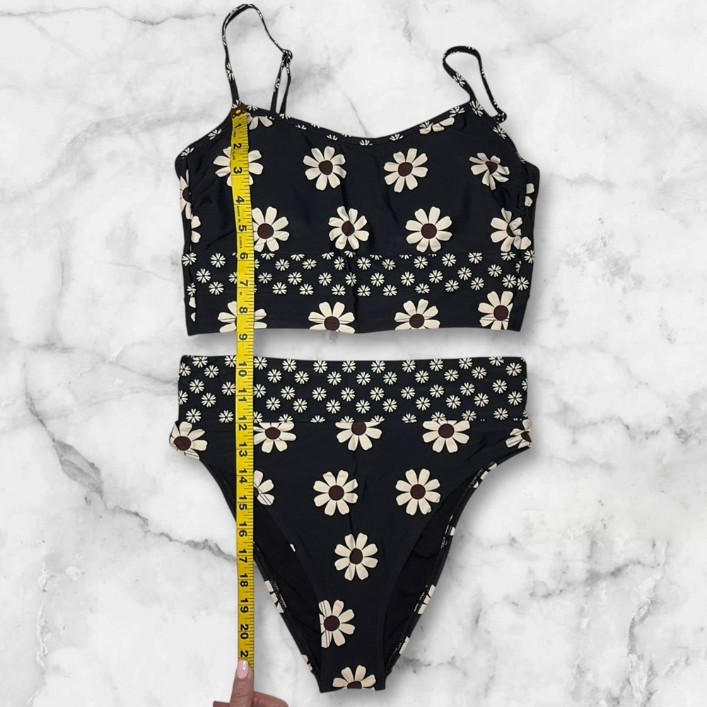 NWT | Salt + Cove | Daisy Print Bikini Set Two-Piece Swimsuit | Black | Size M - Picture 7 of 12